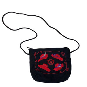 Women's Unbranded Crossbody Bag One Size Black Red Embroidered Hats